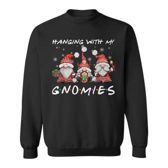 Hanging With Gnomies Christmas Gnomes Xmas Buffalo Plaid Red Sweatshirt | Mazezy