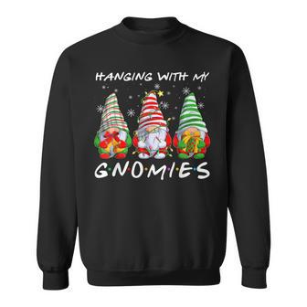 Hanging With Gnomies Gnomes Light Christmas Pajamas Mathicng Sweatshirt - Thegiftio UK
