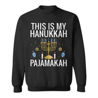 This Is My Hanukkah Pajamakah Menorah Chanukah Pajamas Pjs Sweatshirt - Monsterry