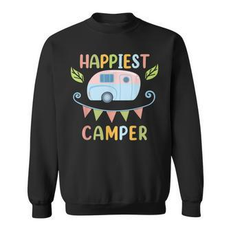 Happiest Camper Camping Girl Gift For Womens Sweatshirt | Mazezy