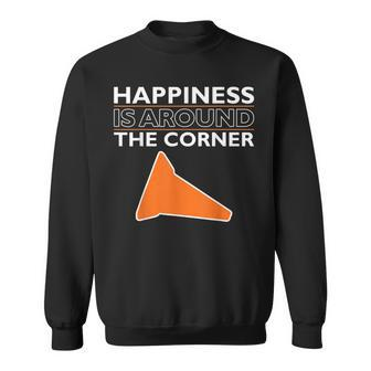 Happiness Is Around I Cone And Racing Car Design Autocross Racing Funny Gifts Sweatshirt | Mazezy