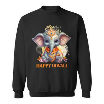 Happy Diwali Cute Elephant Sweatshirt - Monsterry CA