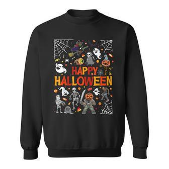 Happy Halloween Scary Spooky Retro Style Boys Girls Kids Halloween Funny Gifts Sweatshirt | Mazezy