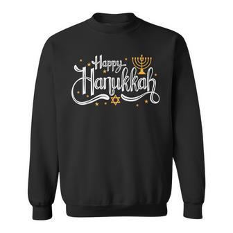 Happy Hanukkah Vintage Menorah Jewish Holiday Sweatshirt - Monsterry