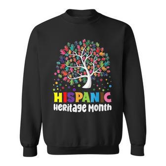 Happy National Hispanic Month All Countries Hand Flag Tree Sweatshirt | Mazezy