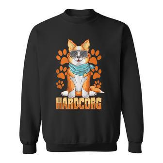 Hardcorg Corgi Pun Funny Corgi Dog With Sunglasses Pun Sweatshirt | Mazezy