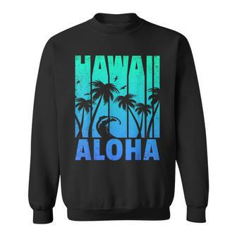 Hawaii Vintage Hawaiian Islands Aloha State Retro Beach Surf Sweatshirt | Mazezy