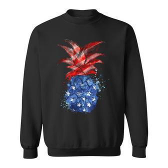 Hawaiian Pineapple American Flag 4Th Of July Patriotic  Sweatshirt