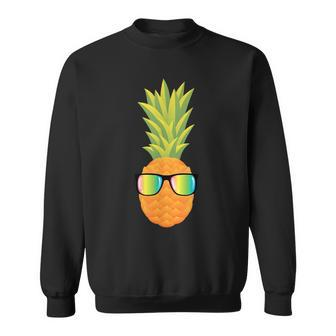 Hawaiian Pineapple With Sunglasses Illustration Gift Sweatshirt | Mazezy