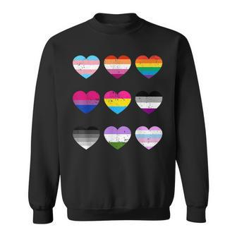 Heart Lgbt Flag Happy Pride Month Transgender Mtf Ftm Gays Sweatshirt - Seseable
