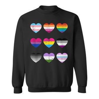 Heart Lgbt Flag Happy Pride Month Transgender Mtf Ftm Gays Sweatshirt | Mazezy