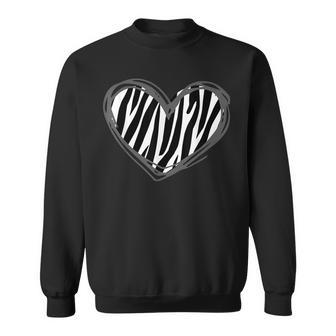 Heart Zebra Print For Zebra Lover Sweatshirt | Mazezy