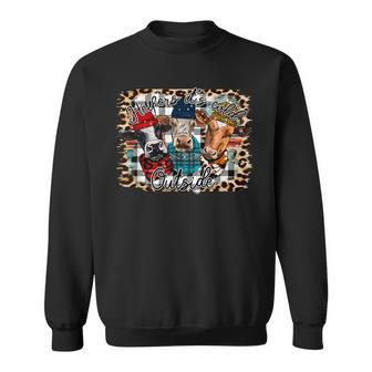 Heifers With Santa Hat Heifers Its Cold Outside Cow Lover Sweatshirt | Mazezy