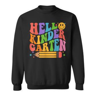 Hello Kindergarten Happy First Day Of School Kindergarten Hello Gifts Sweatshirt | Mazezy UK