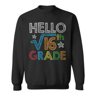 Hello Square Root 16 4Th Grade Back To School Math Nerd Gift Math Funny Gifts Sweatshirt | Mazezy