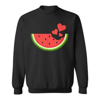 Hello Summer Hearts Watermelon Design Fruit Watermelon Lover Sweatshirt - Seseable