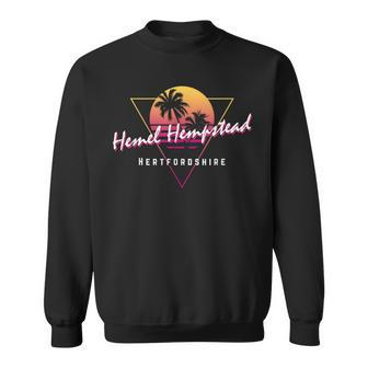 Hemel Hempstead Hertfordshire 80S Retro Graphic Sunset Sweatshirt | Mazezy