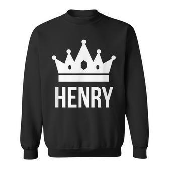 Henry Name For Men King Prince Crown Design Sweatshirt | Mazezy