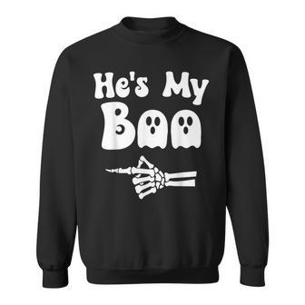 He's My Boo Matching Halloween Pajama Couples He's My Boo Sweatshirt - Thegiftio UK
