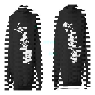 Up High Down Low Too Slow White & Green Sweatshirt | Mazezy