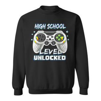 High School Level Unlocked Gamer First Day Of School Boys Sweatshirt - Seseable