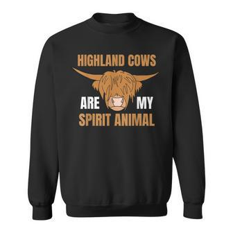 Highland Cows Are My Spirit Animal Highland Cow Lover Sweatshirt | Mazezy