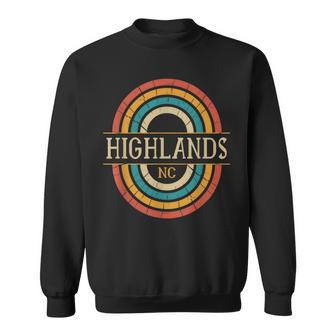 Highlands North Carolina Vintage Nc Distressed 70S 80S Retro Sweatshirt | Mazezy