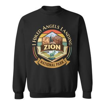 I Hiked Angels Landing Zion Retro Vintage Sunset Sweatshirt | Mazezy