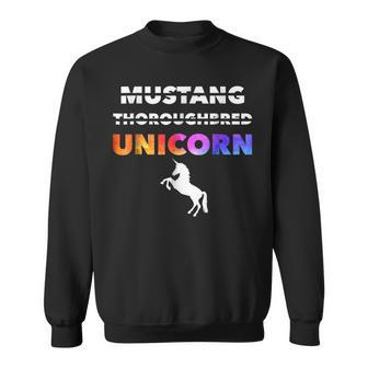 Hilarious Mustang Thoroughbred Unicorn Funny Gift Unicorn Funny Gifts Sweatshirt | Mazezy