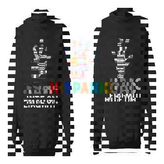 Hispanic Heritage Month Hand Flag Root Latino Sweatshirt | Mazezy