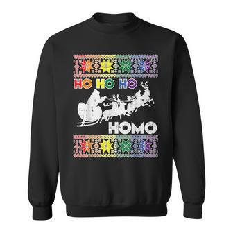 Ho Ho Homo Gay Ugly Xmas Sweater Lgbt Christmas Sweatshirt | Mazezy