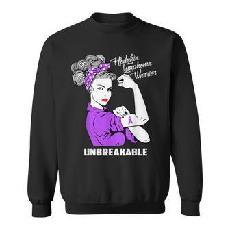 Hodgkin Lymphoma Warrior Unbreakable Awareness Sweatshirt | Mazezy