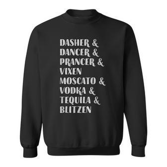Holiday Cheer Gifts Reindeer And Alcohol Names Sweatshirt | Mazezy