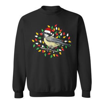 Holiday Xmas Santa Hat Black Throated Gray Warbler Bird Sweatshirt | Mazezy
