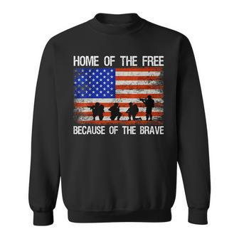 Home Of The Free Because Of The Brave Veteran American Flag Sweatshirt | Mazezy CA