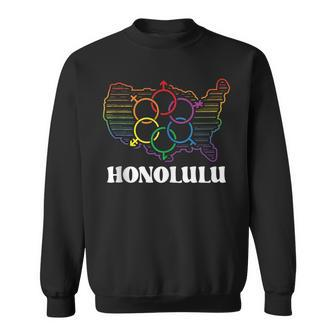 Honolulu Pride Month Pride Flag Lgbt Community Lgbtq Flag Sweatshirt | Mazezy
