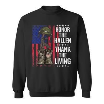 Honor The Fallen Thank The Living Veterans Day Flag Usa 278 Sweatshirt - Monsterry