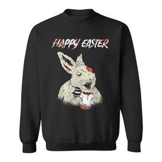 Horror Movie Lover Easter Bunny Bloody Gore Zombie Egg Easter Sweatshirt | Mazezy