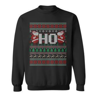 Where My Hos At Ho Ugly Christmas Sweater Style Couple Sweatshirt | Mazezy