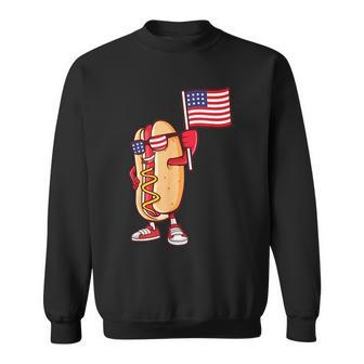 Hot Dog American Flag July 4Th Patriotic Summer Usa Funny Patriotic Funny Gifts Sweatshirt | Mazezy