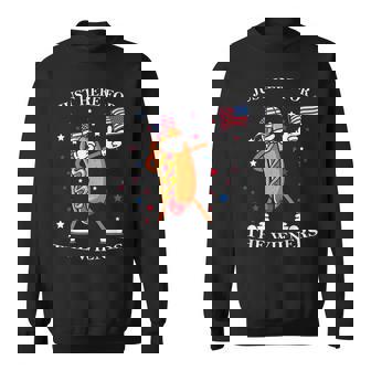 Hot Dog Im Just Here For The Wieners Funny Fourth Of July Sweatshirt | Mazezy