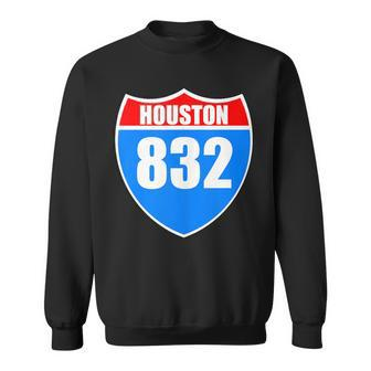Houston Texas Interstate 45 Pride Represent 832 Area Code Sweatshirt | Mazezy