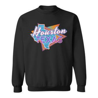 Houston Texas Vintage Retro Throwback Sweatshirt | Mazezy
