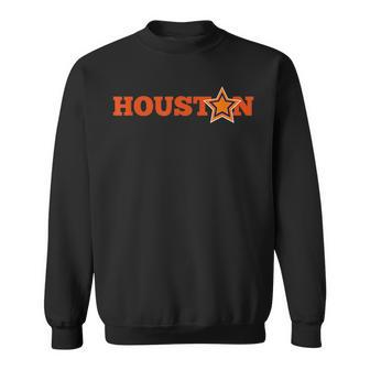Houston Vintage Retro Star Colors Sweatshirt | Mazezy