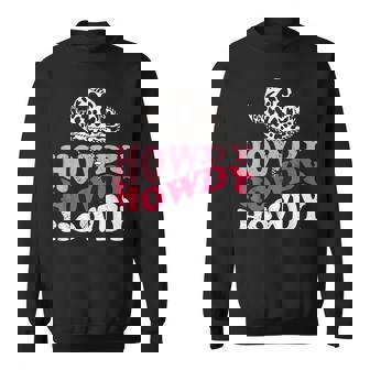 Howdy Cowgirl Rodeo Graphic Dairy Cow Print Sweatshirt | Mazezy