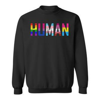 Human Lgbt Flag - Gay Bi Trans Lesbian Pansexual Pride Sweatshirt | Mazezy