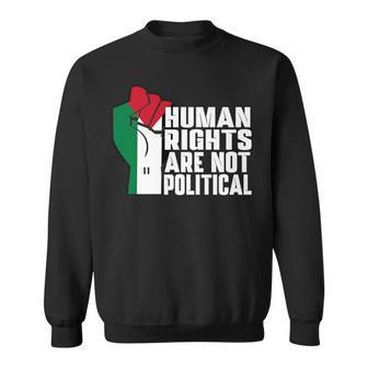 Human Rights Are Not Political Support Palestine And Gaza Sweatshirt - Seseable