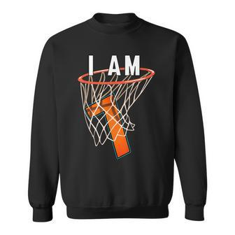 I Am 7 Basketball Themed 7Th Birthday Party Celebration  Sweatshirt