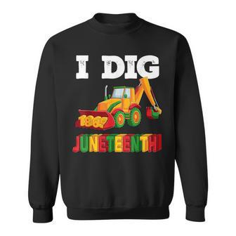 I Dig Junenth 1865 Kids Toddlers Boys Construction Truck Sweatshirt - Seseable