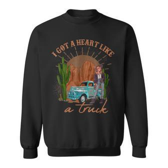 I Got A Heart Like A Truck Western Cowgirl Western Country Sweatshirt | Mazezy AU